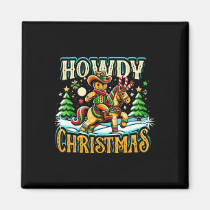 Imán Hola Navidad Hombre de Pan de Jengibre Vaquero Cab