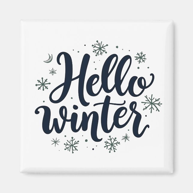 Imán Hola Navidades de invierno Temporada de Invierno d (Frente)