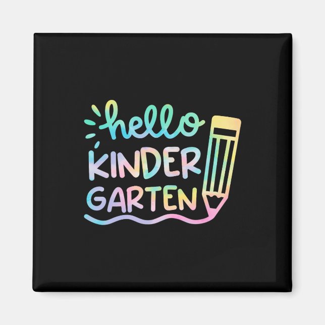 Imán Hola niños de kindergarten, profesoras de tintes d (Frente)