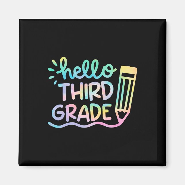 Imán Hola niños de tercer grado de profesores de tintes (Frente)