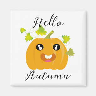 Imán Hola Otoño - Calabaza de Halloween Adorable