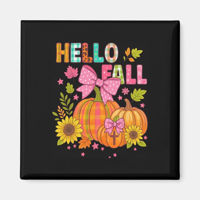 Imán Hola Otoño Día de Acción de Gracias Coquette Boho  (Frente)