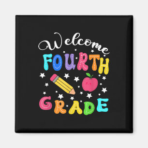 Imán Hola preppy 4to grado para el primer día de regres