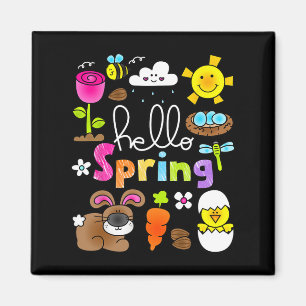 Imán Hola Primavera Y Pascua Conejo De Conejo De Niños