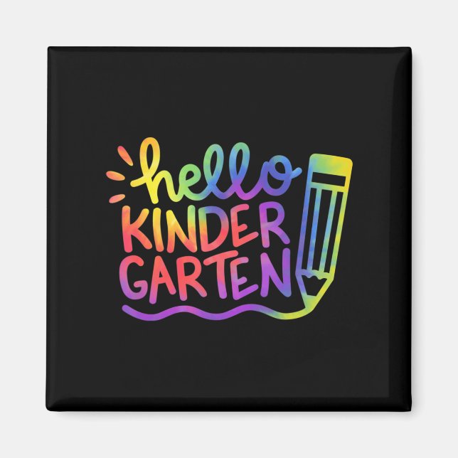 Imán Hola Profesor De Jardín De Niños, Tie Dye Bienveni (Frente)