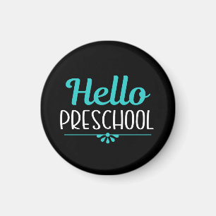 Imán Hola profesor de primer día de clase preescolar