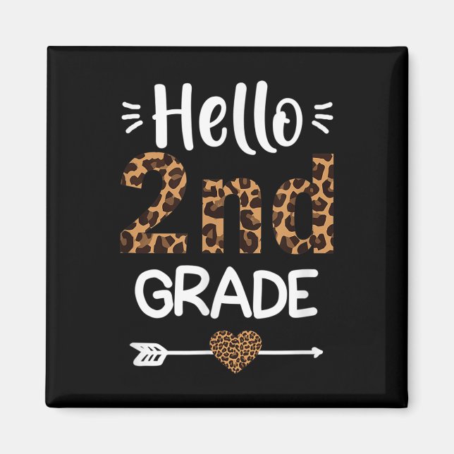 Imán Hola profesora de leopardos de 2do grado estudiant (Frente)