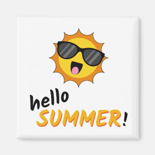 Imán Hola Sol de verano con gafas de sol
