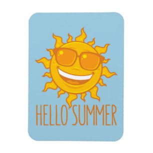Imán Hola Sol de verano con gafas de sol