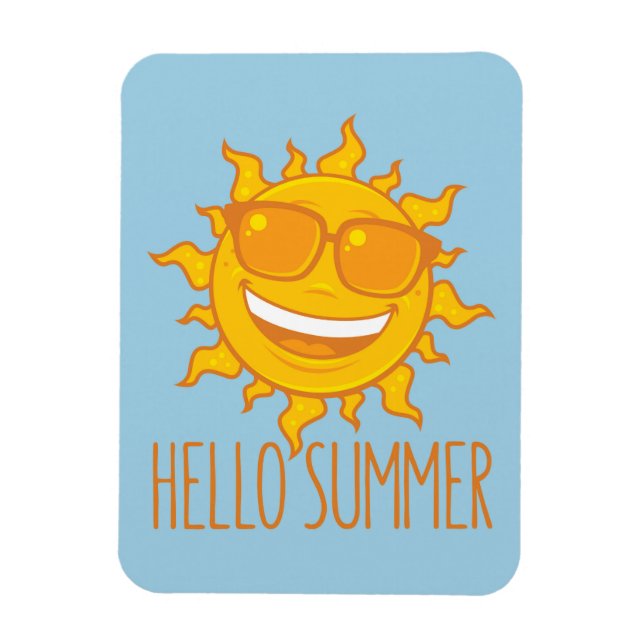 Imán Hola Sol de verano con gafas de sol (Vertical)