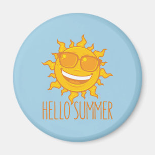 Imán Hola Sol de verano con gafas de sol