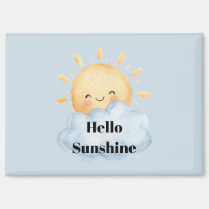 Imán Hola Sunshine Amarillo Feliz Sol Nube