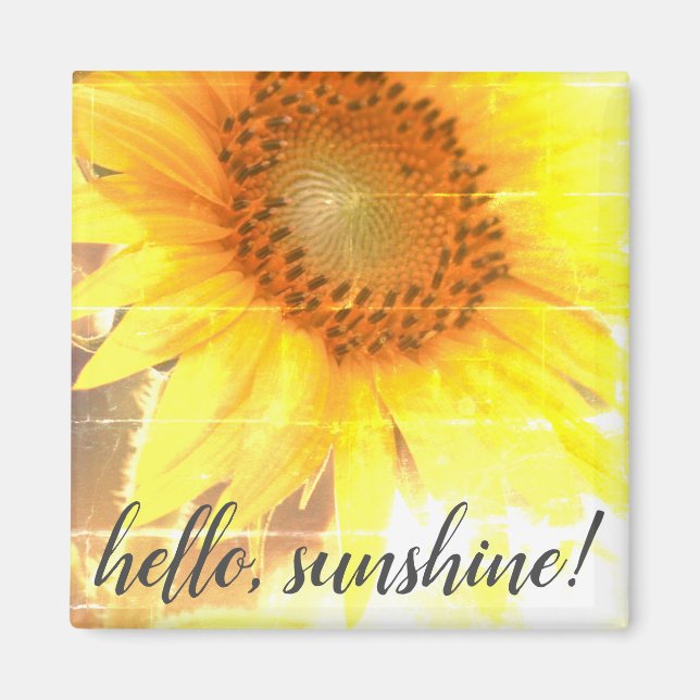 Imán "¡Hola, Sunshine!" Faded Sunflower Magnet (Frente)