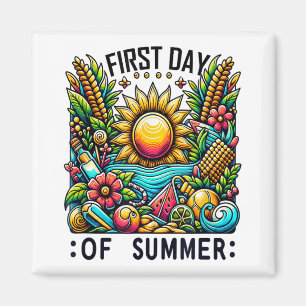 Imán Hola Vacaciones De Verano, Primer Día De Verano