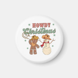 Imán Hola Vaquero De Navidad Muñeco De Nieve Occidental