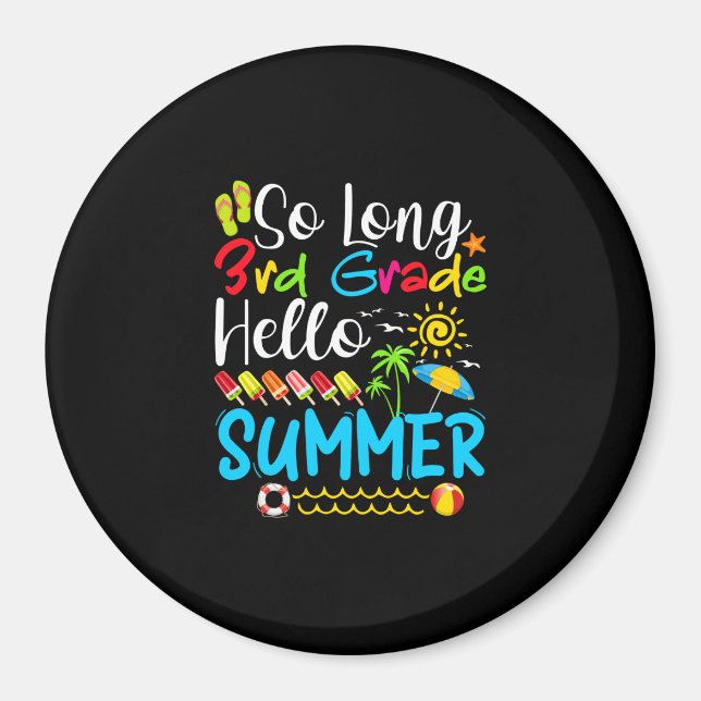 Imán Hola, Verano De 3er Grado El Día De La Escuela. (Frente)