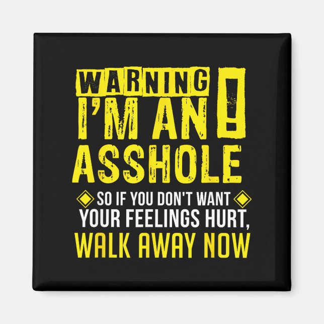 Imán Hole Holes Warning Profanity Fun Gag Gift  (Frente)