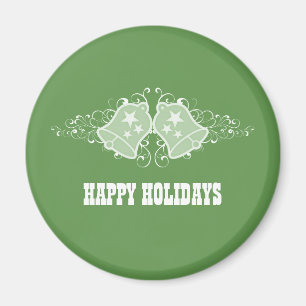 Imán Holiday Bells and Swirls Magnet, Green