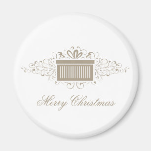 Imán Holiday Swirls Present Magnet, Latte