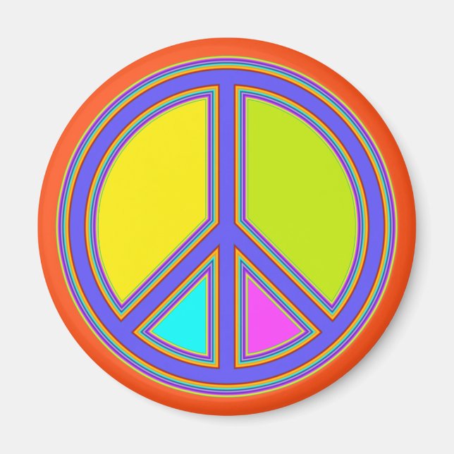 Imán holiES - colorido signo de PAZ + tus ideas (Frente)