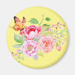 Imán holiES - Flores de primavera acuarela Bouquet 2