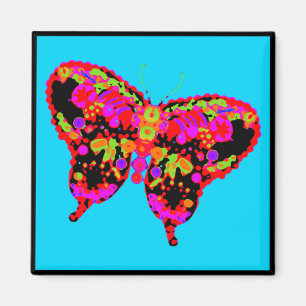 Imán holiES - Mosaico de mariposas psicodélicas