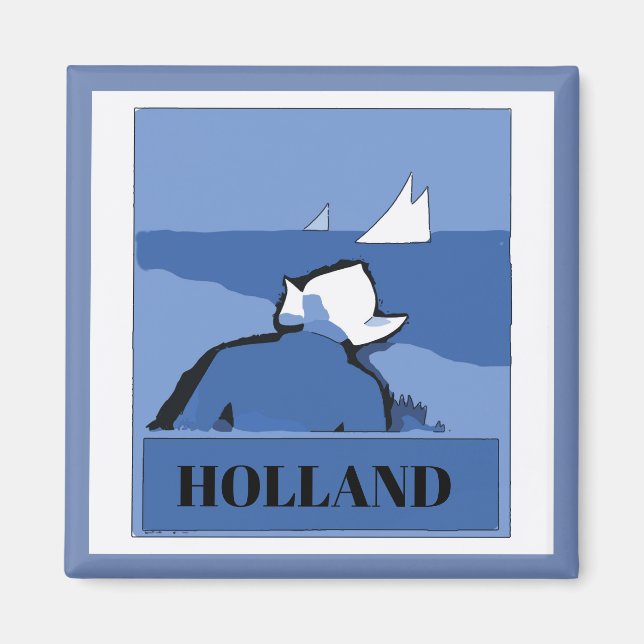 Imán HOLLAND,Blue Dutch,cambiar texto (Frente)