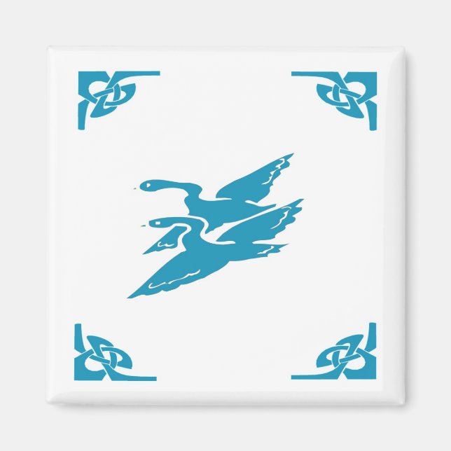 Imán Holland Blue Dutch Geese Delft (Frente)