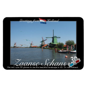 Imán Holland Zaandijk Windmills 3D Anaglyph Red Cyan