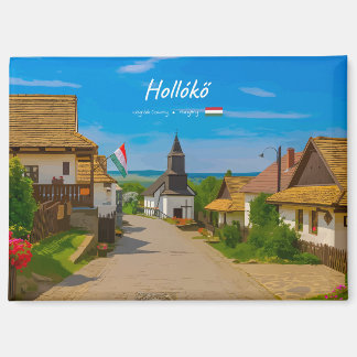 Imán Hollókő, Hungría - Calle del Pueblo Histórico