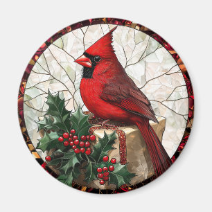 Imán Holly Berries y el cardenal