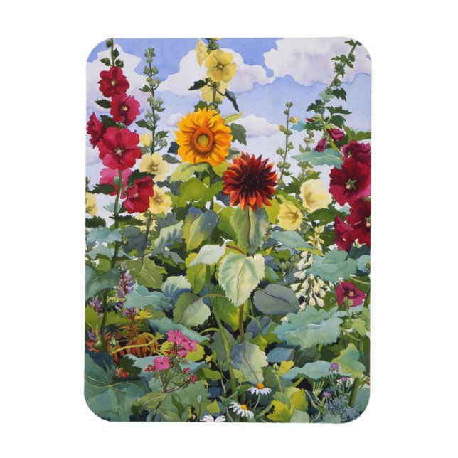 Imán Hollyhocks and Sunflowers 2005 (Vertical)
