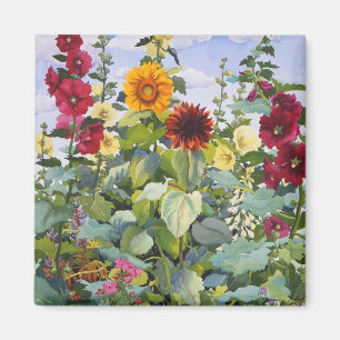 Imán Hollyhocks y girasoles 2005