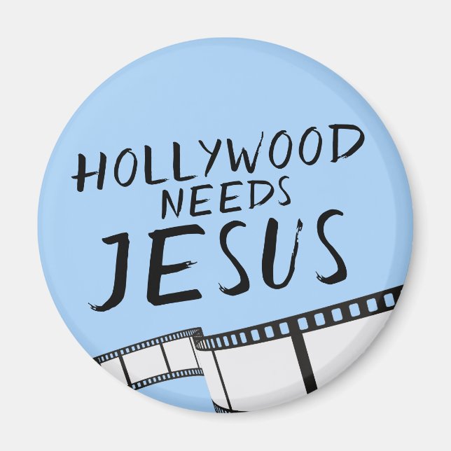 Imán Hollywood necesita a Jesús en azul (Frente)