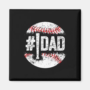 Imán Hombre 1 Papá Béisbol Número Uno Papá Hijo Béisbol