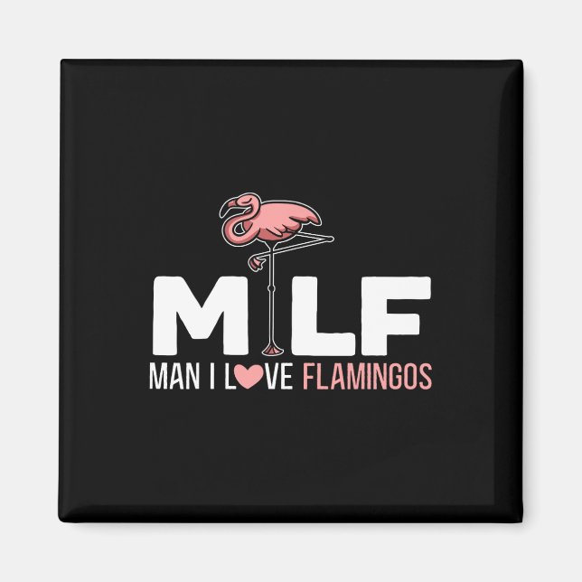 Imán Hombre Amo Flamingos Aves Amante Verano Flamingo (Frente)