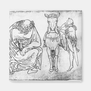 Imán Hombre asentado, caballero que monta su caballo