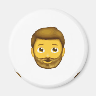 Imán hombre barbudo de emoji