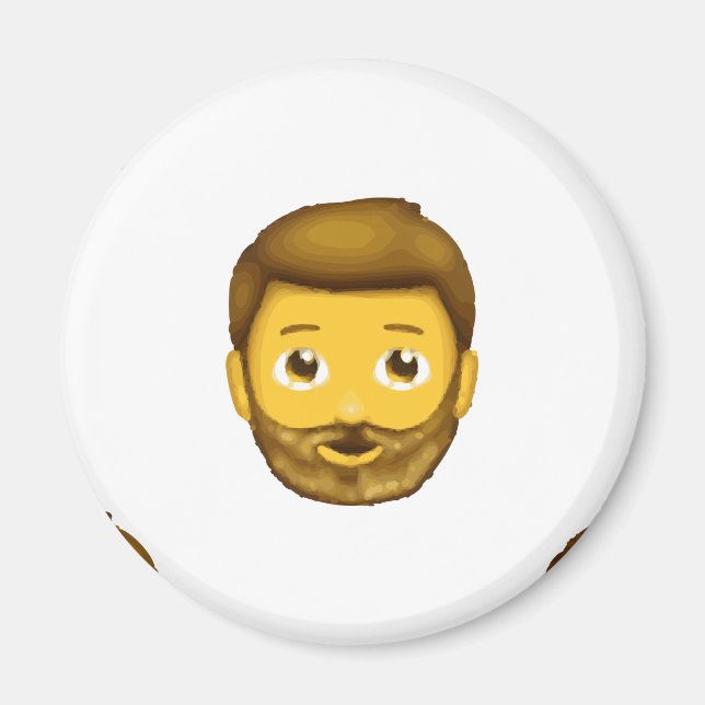 Imán hombre barbudo de emoji (Frente)