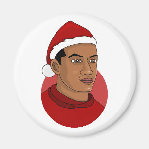 Imán Hombre con gorra de Santa Claus personalizado