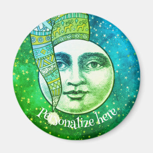 Imán Hombre de cosecha en luna caprichoso gorra de invi