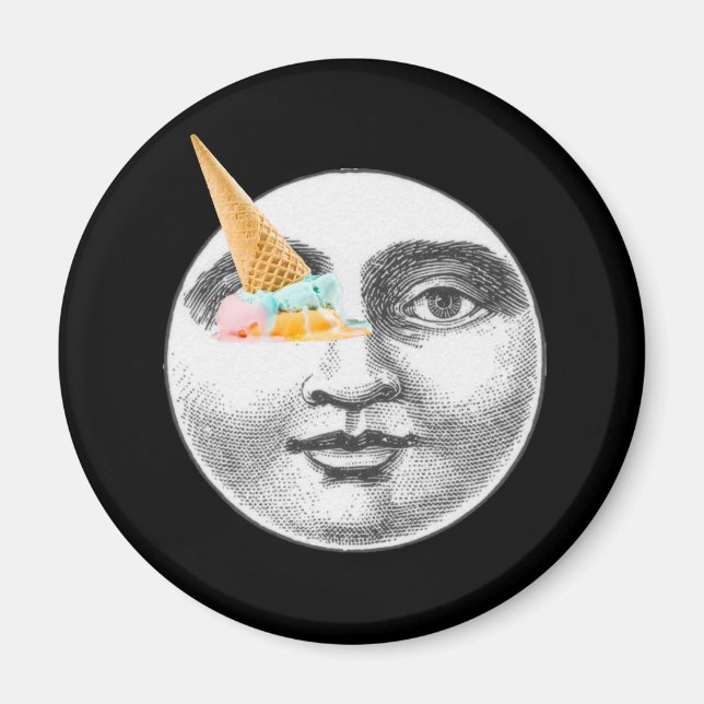 Imán Hombre de cosecha en luna de cara llena helado ojo (Frente)