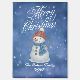 Imán Hombre de Nieve Caprichoso Feliz Navidad