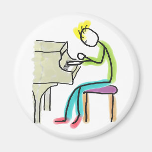 Imán Hombre de Palos Tocando el Piano