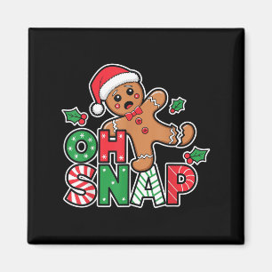 Imán Hombre de pan de jengibre Oh Navidades de chapa Fu