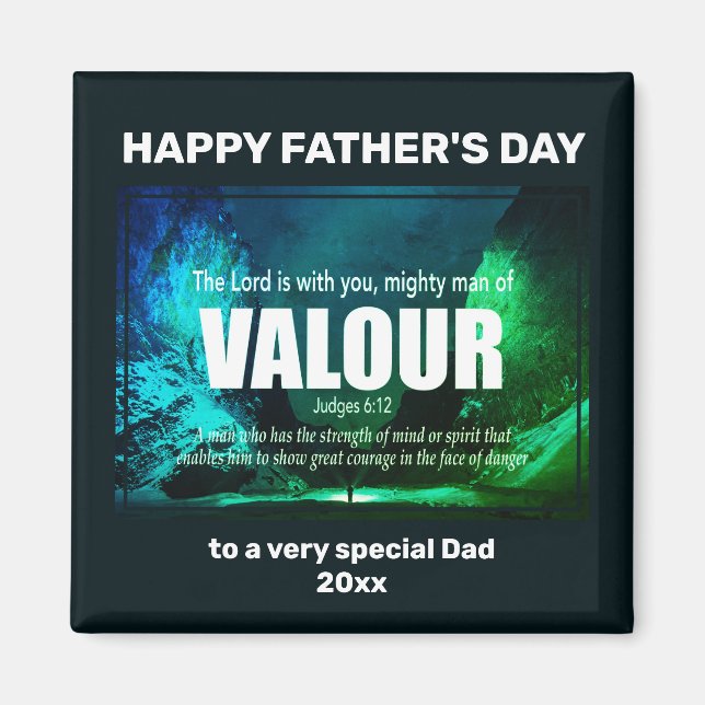 Imán HOMBRE DE VALOR, feliz día del padre (Frente)