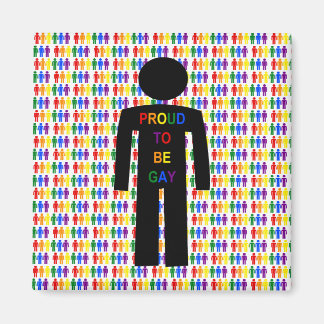 Imán Hombre gay LGBTQ Silhouette y hombres arcoiris