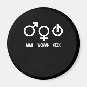 Imán Hombre Geek Mujer Nerd Video Player Regalo