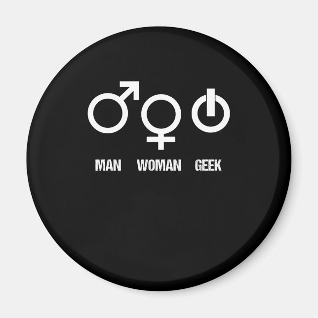 Imán Hombre Geek Mujer Nerd Video Player Regalo (Frente)