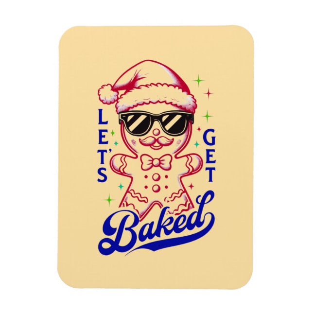 Imán Hombre gracioso de pan de jengibre - Vamos a horne (Vertical)